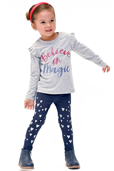 Truly Me Little Girls Silver Heart Leggings