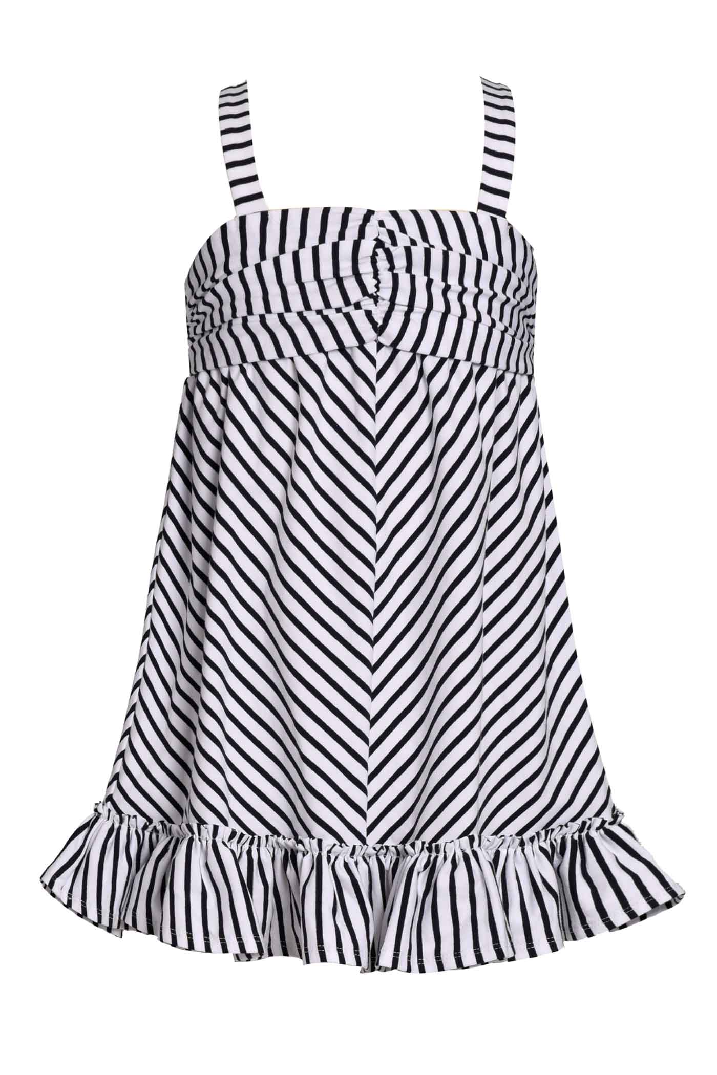 Truly Me Little Girls Sleeveless Striped Ruffle Sundress