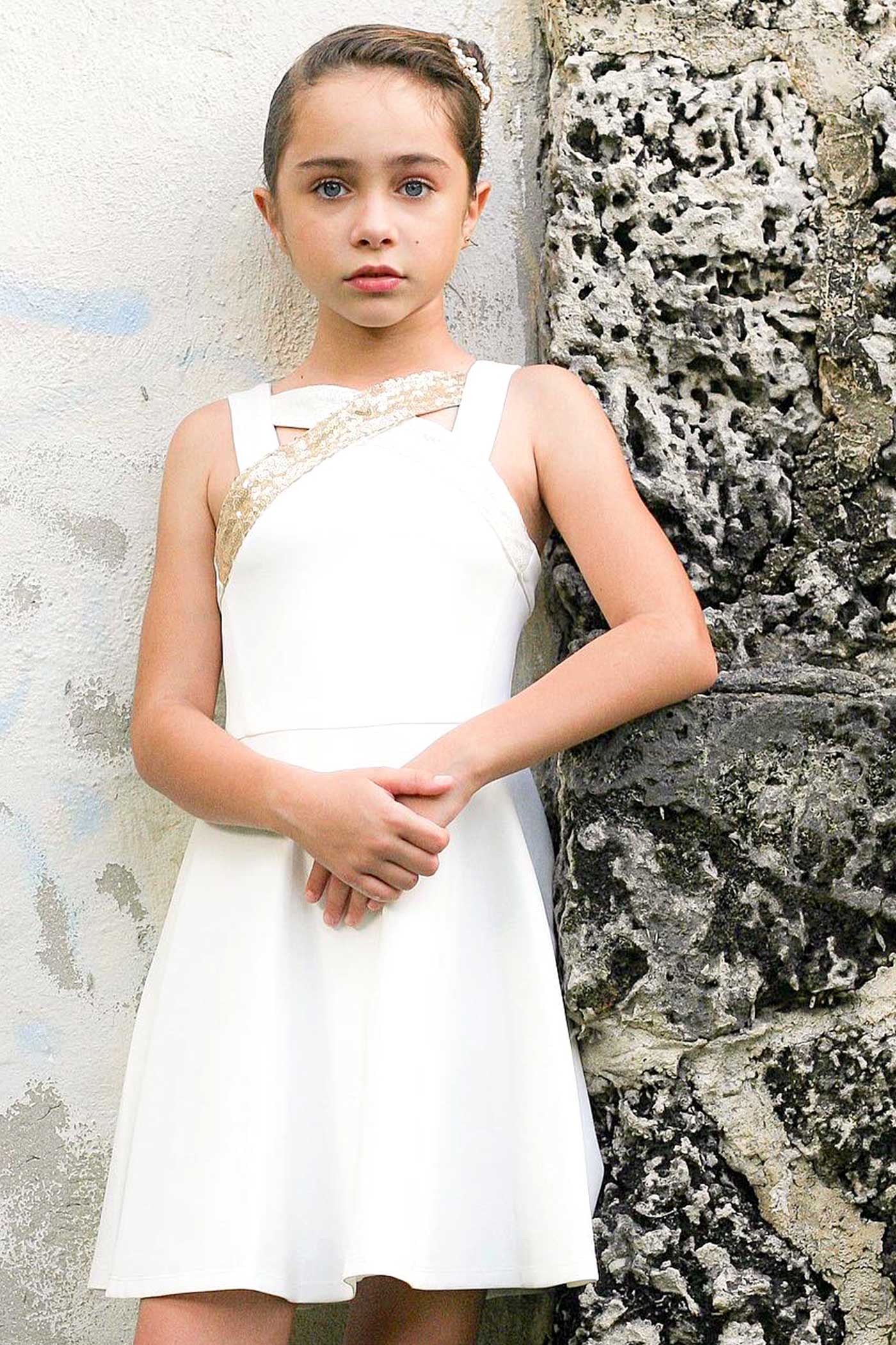 Truly Me Big Girls Criss Cross Neck Fit and Flare Party Dress