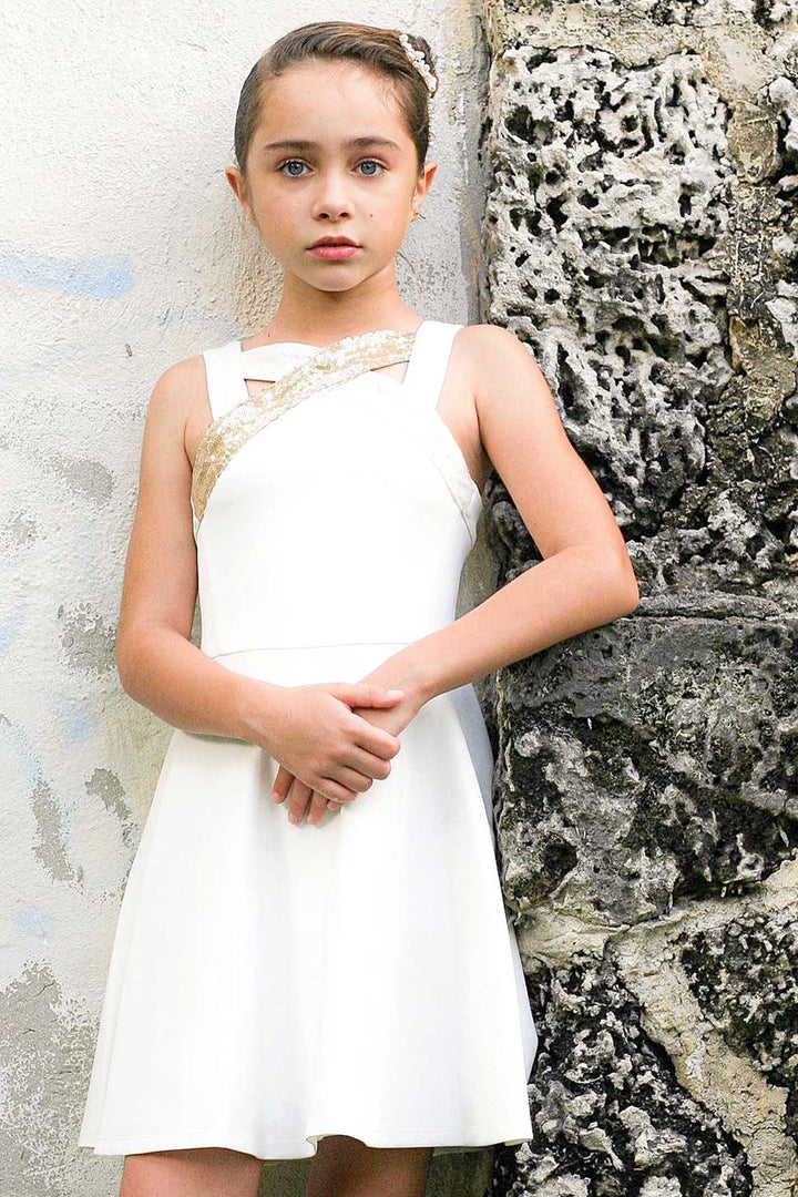 Truly Me Big Girls Criss Cross Neck Fit and Flare Party Dress