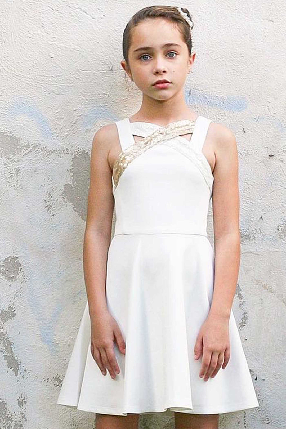 Truly Me Big Girls Criss Cross Neck Fit and Flare Party Dress