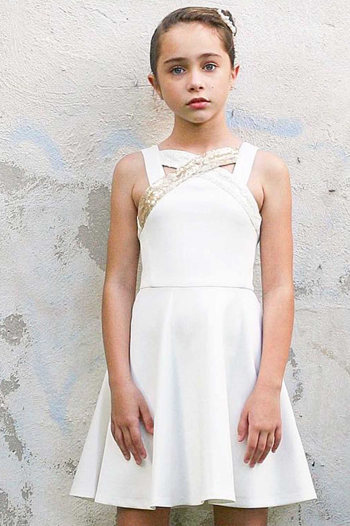 Truly Me Big Girls Criss Cross Neck Fit and Flare Party Dress