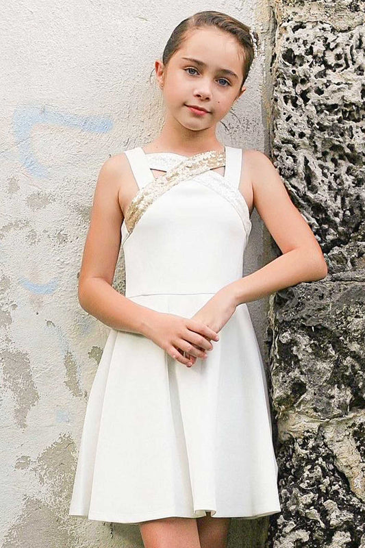Truly Me Big Girls Criss Cross Neck Fit and Flare Party Dress