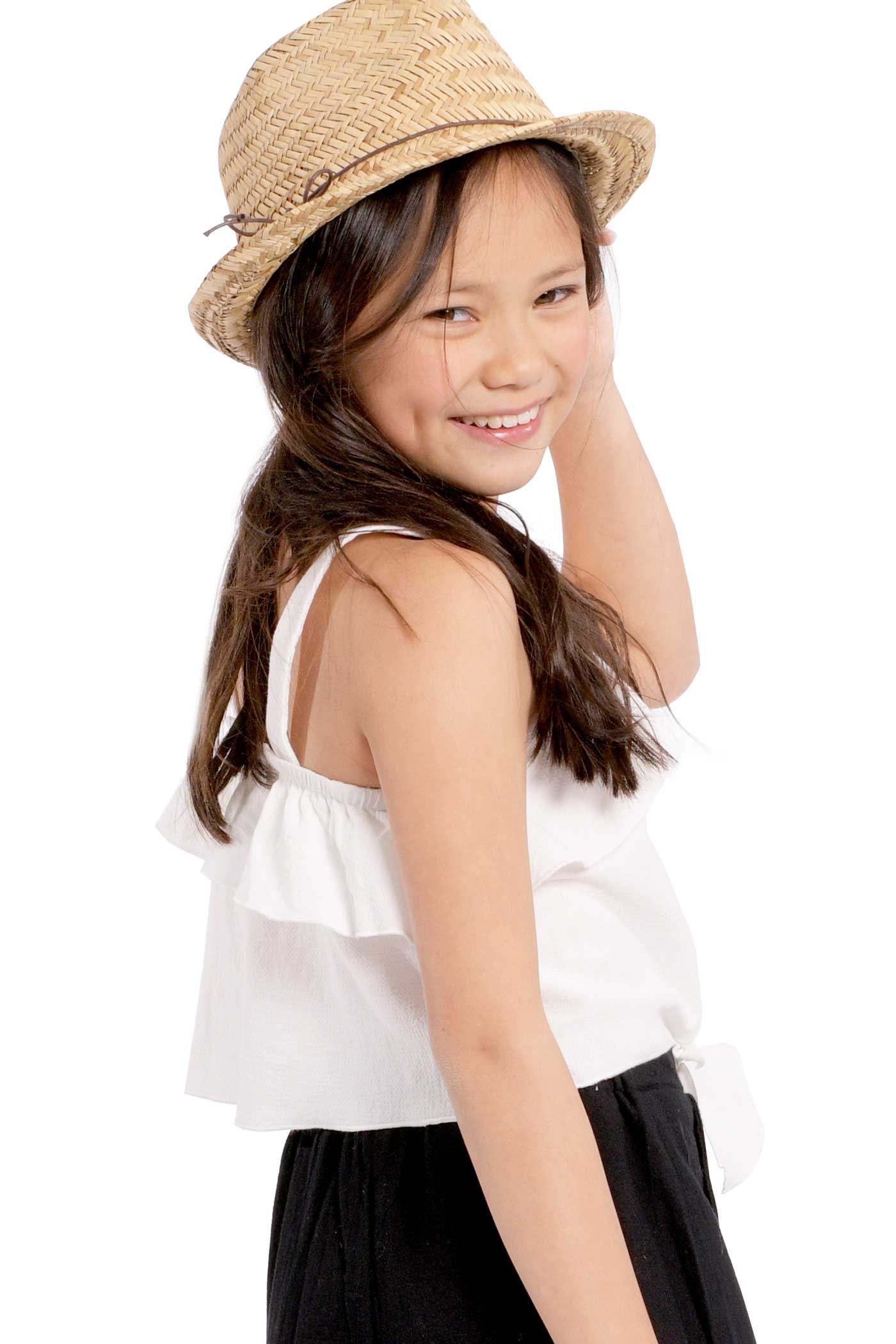 Big Girls Tie-Front Ruffle Summer Cami Top