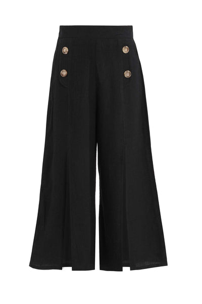 big girls front slit wide leg summer culottes