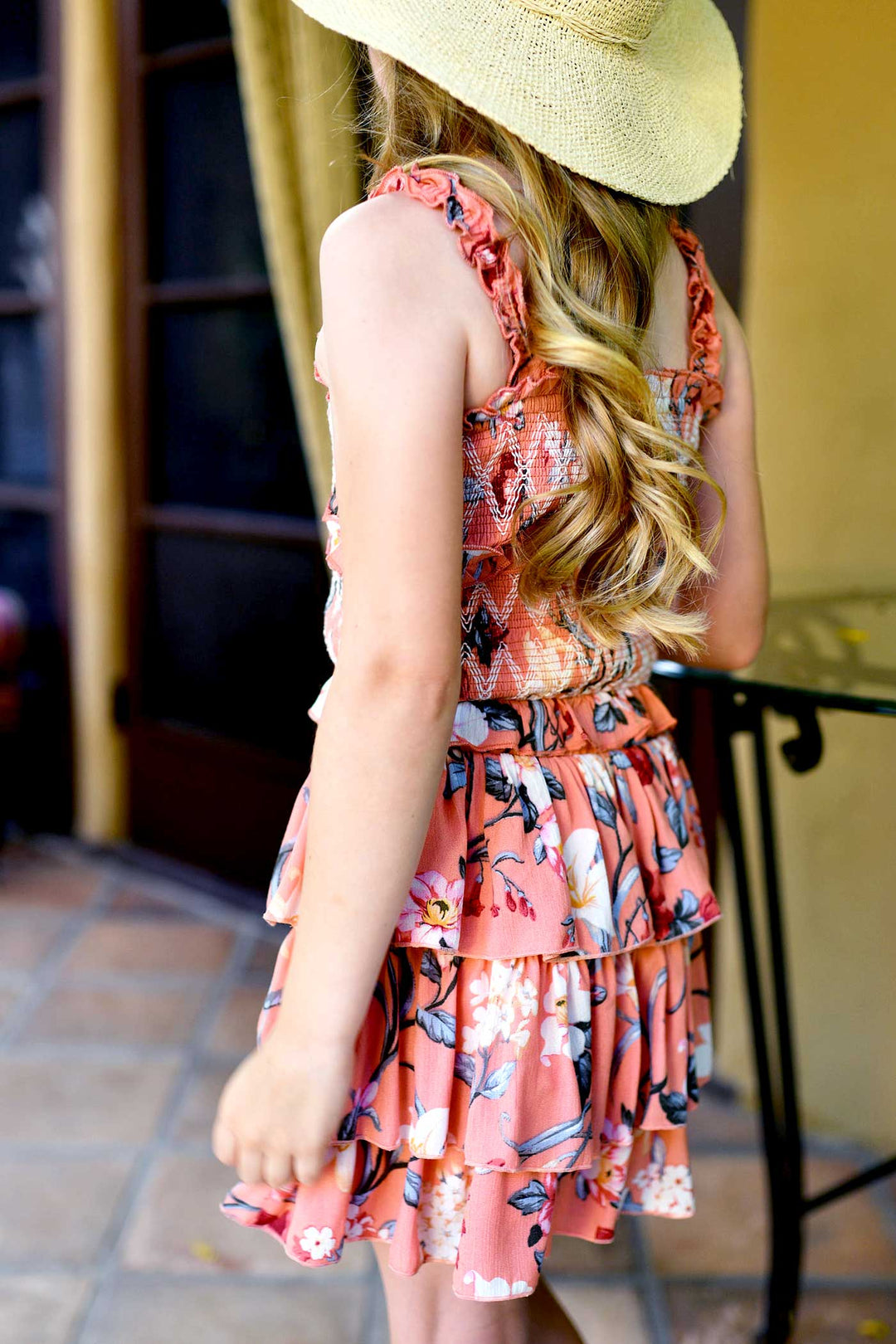 Truly Me Big Girls Three Ruffle Tiered Floral Print Skirt