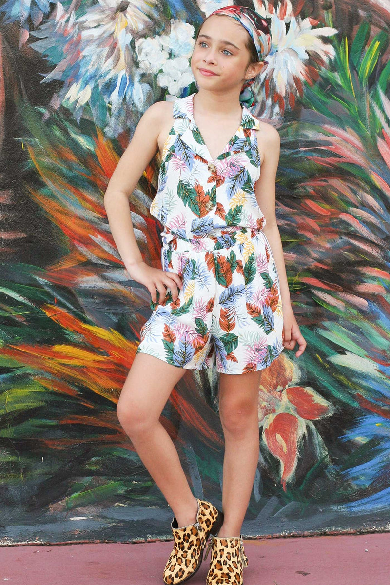 Big Girls Tropical Print Summer Shorts