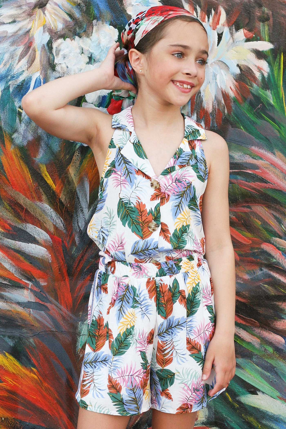 Big Girls Tropical Print Summer Shorts