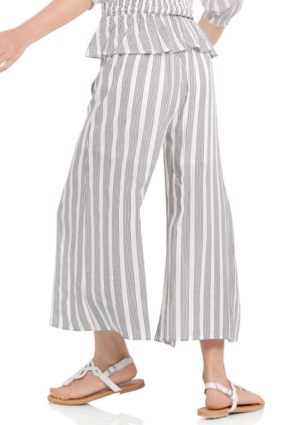 Big Girls Striped Summer Culottes With Front Slits