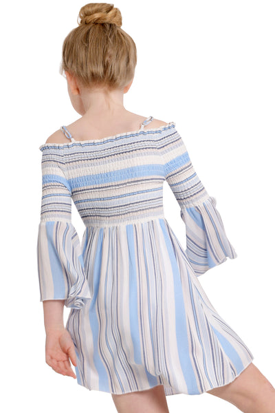 Big Girls Off The Shoulder Striped Summer Dress