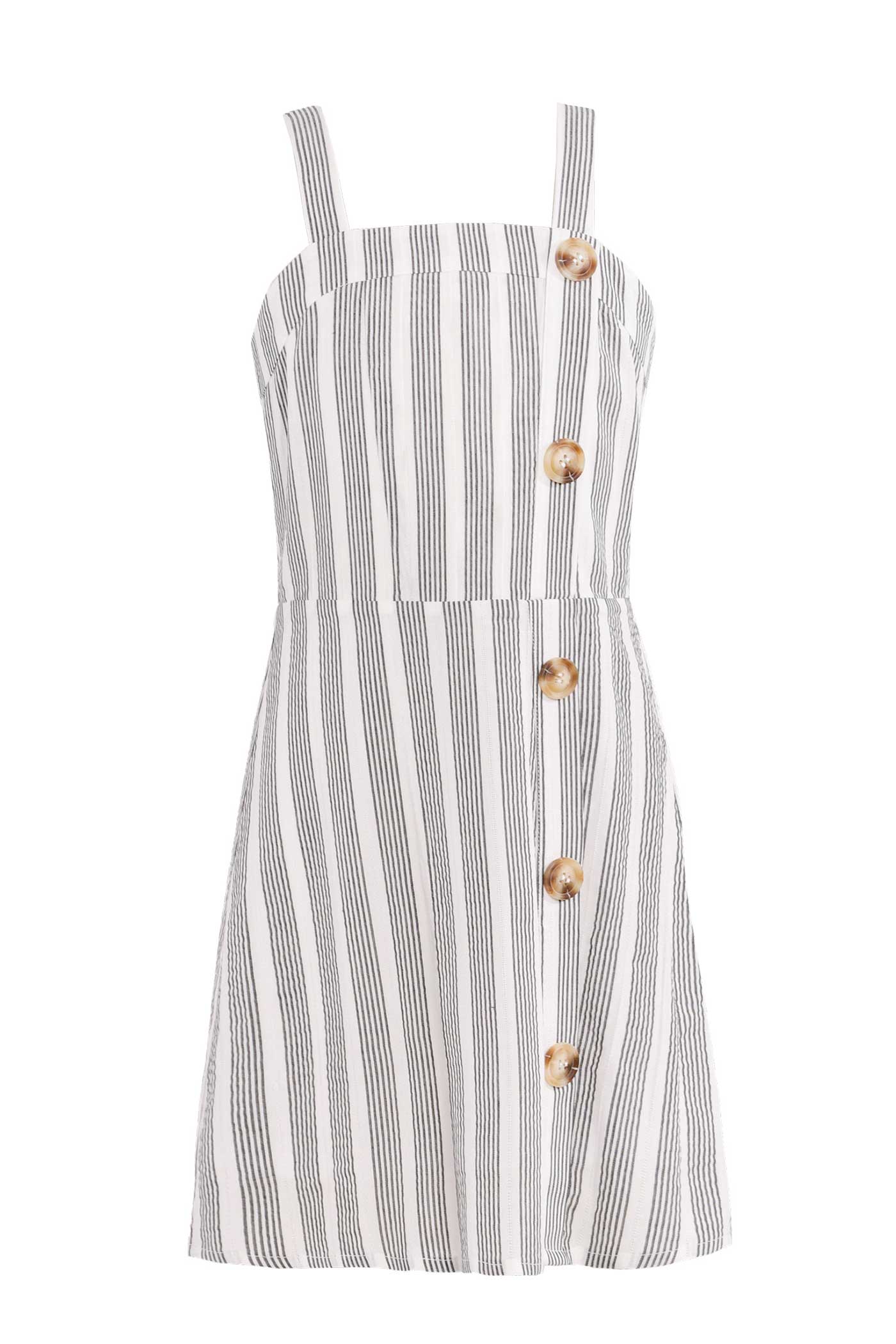 Big Girls Pin Striped Button Detail Sundress