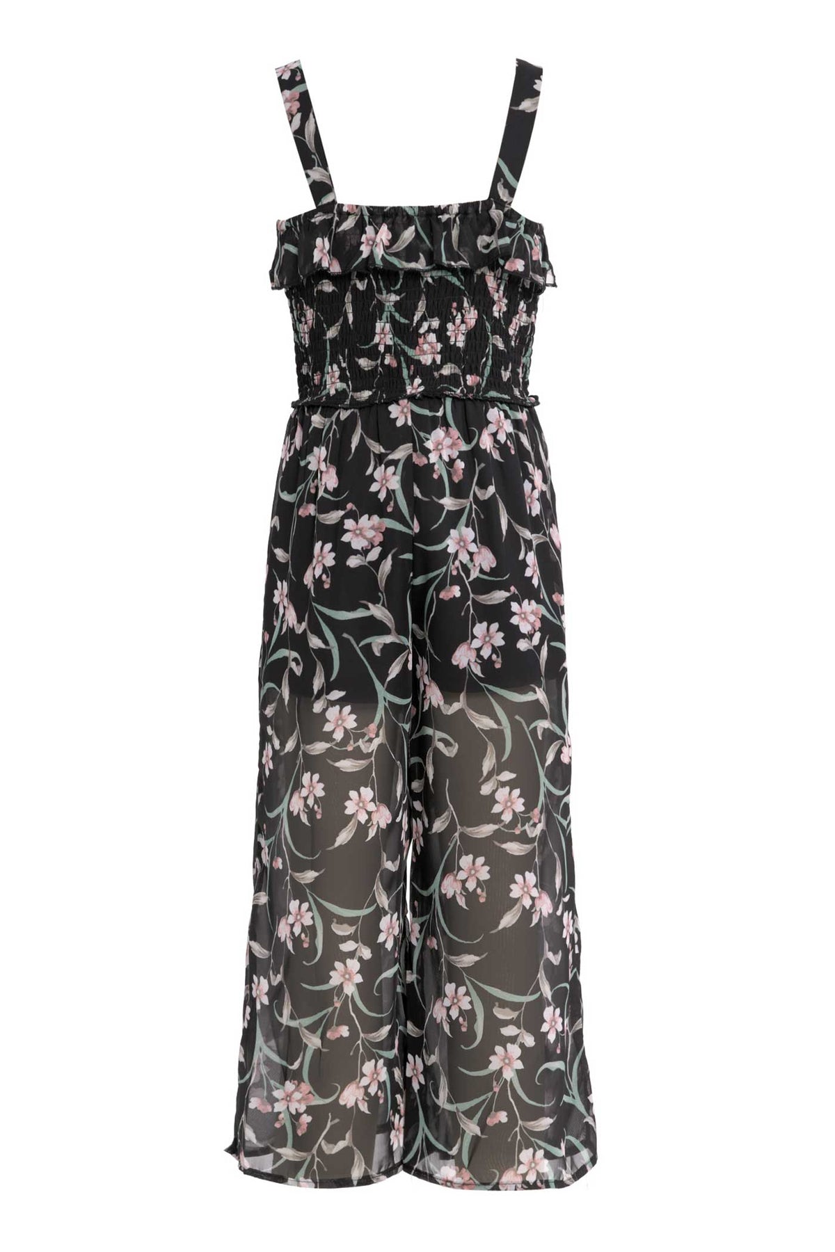 Truly Me | Big Girls Floral Print Chiffon Jumpsuit with Front Slits ...