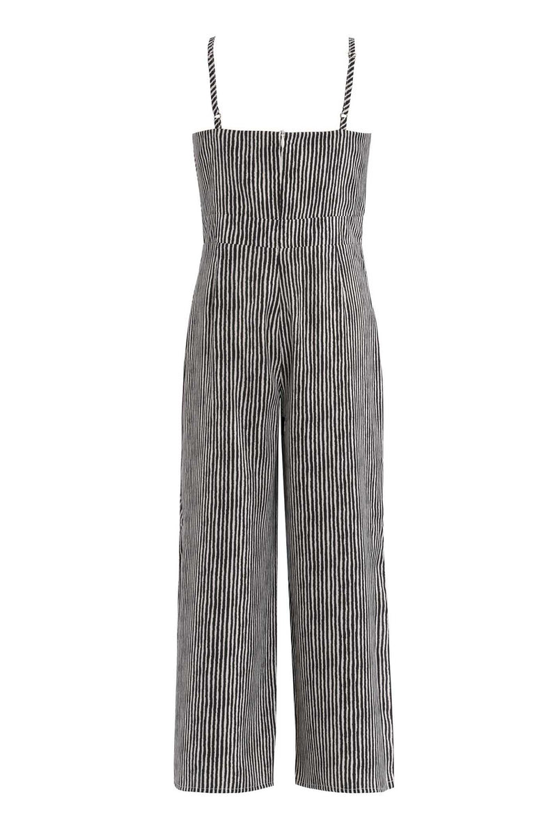 Big Girls Criss Cross Neck Striped Jumpsuit