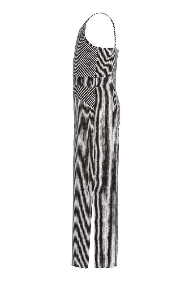 Big Girls Criss Cross Neck Striped Jumpsuit