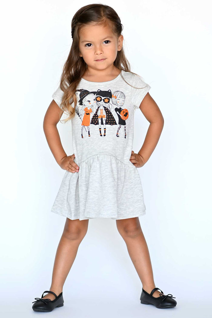 Truly Me Little Girls Short Sleeve Trick or Treat Besties Halloween Dress