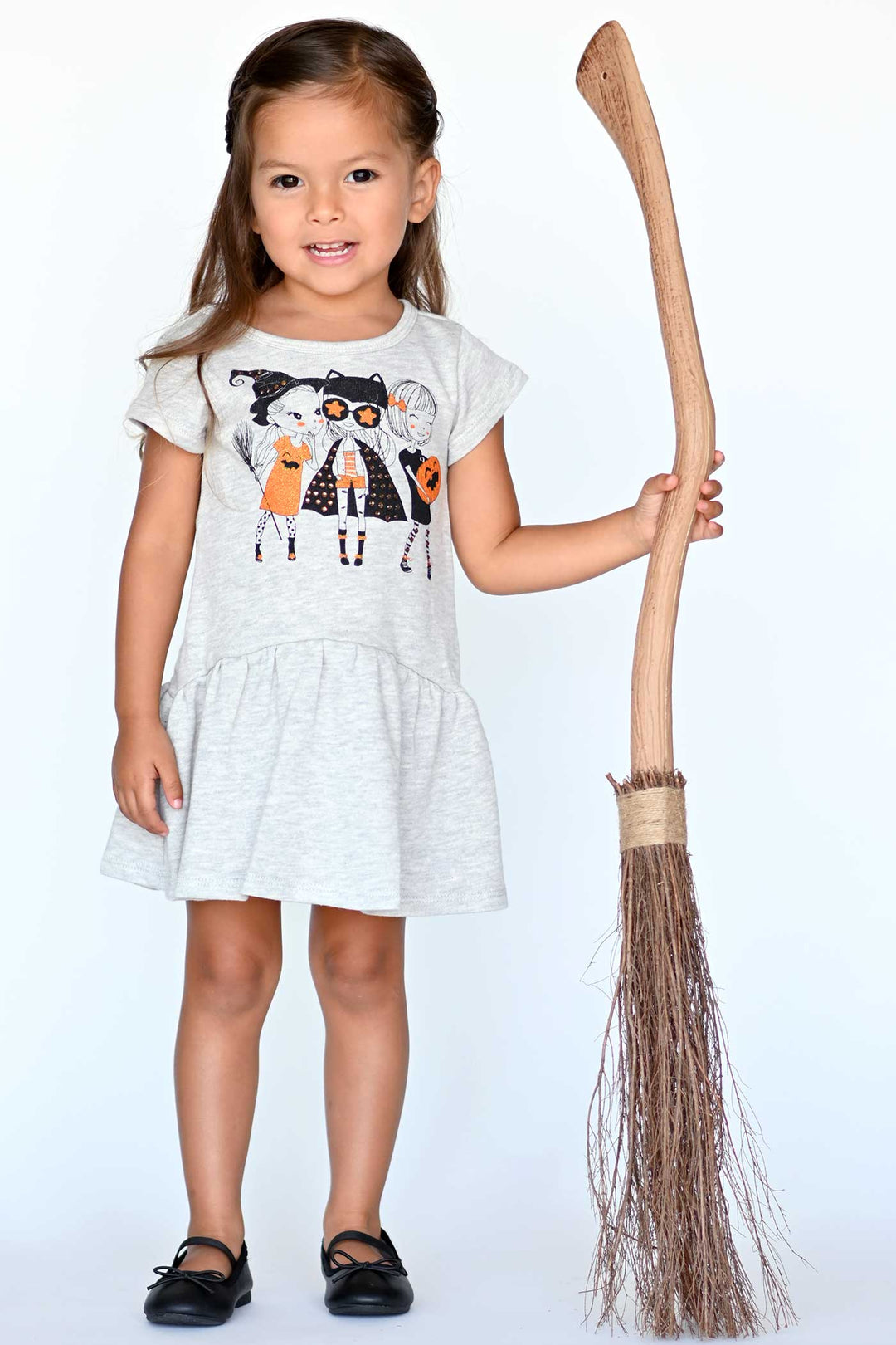 Truly Me Little Girls Short Sleeve Trick or Treat Besties Halloween Dress