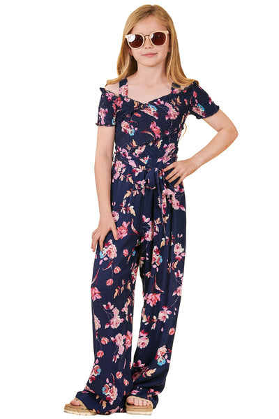 Big Girls Off The Shoulder Floral Print Jumpsuit