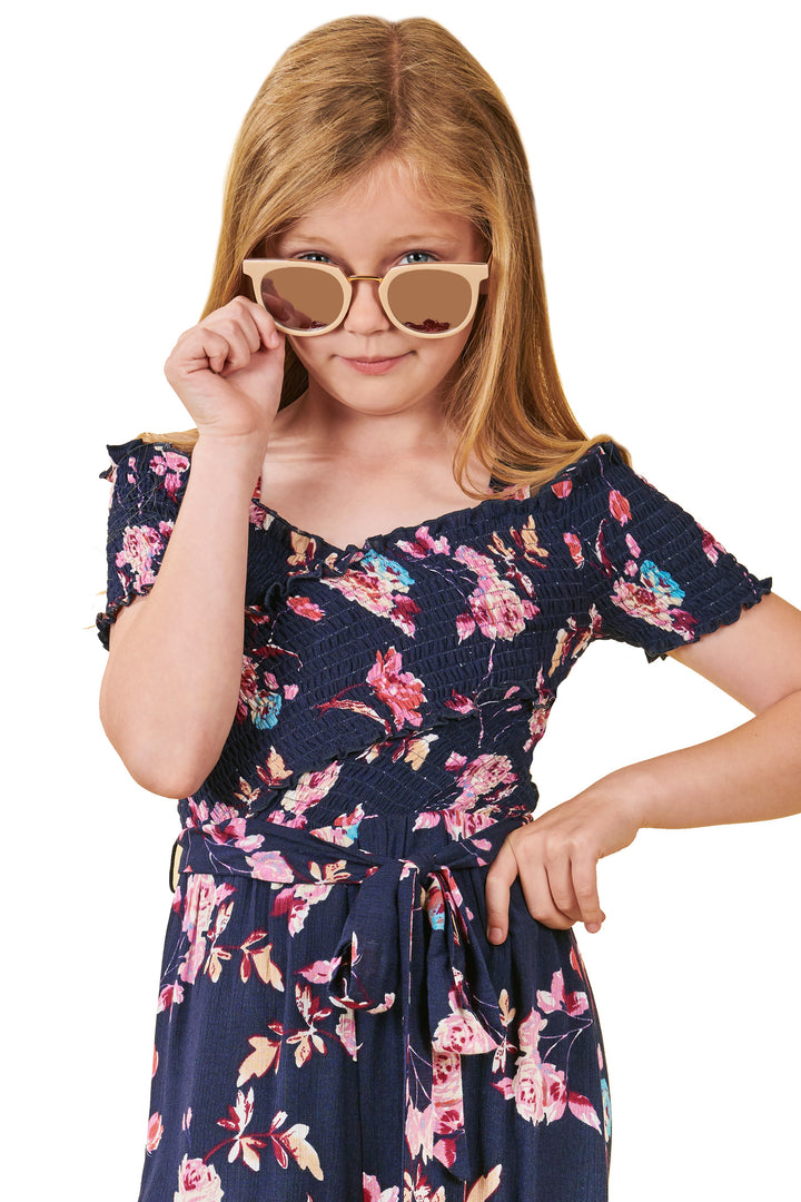 Big Girls Off The Shoulder Floral Print Jumpsuit