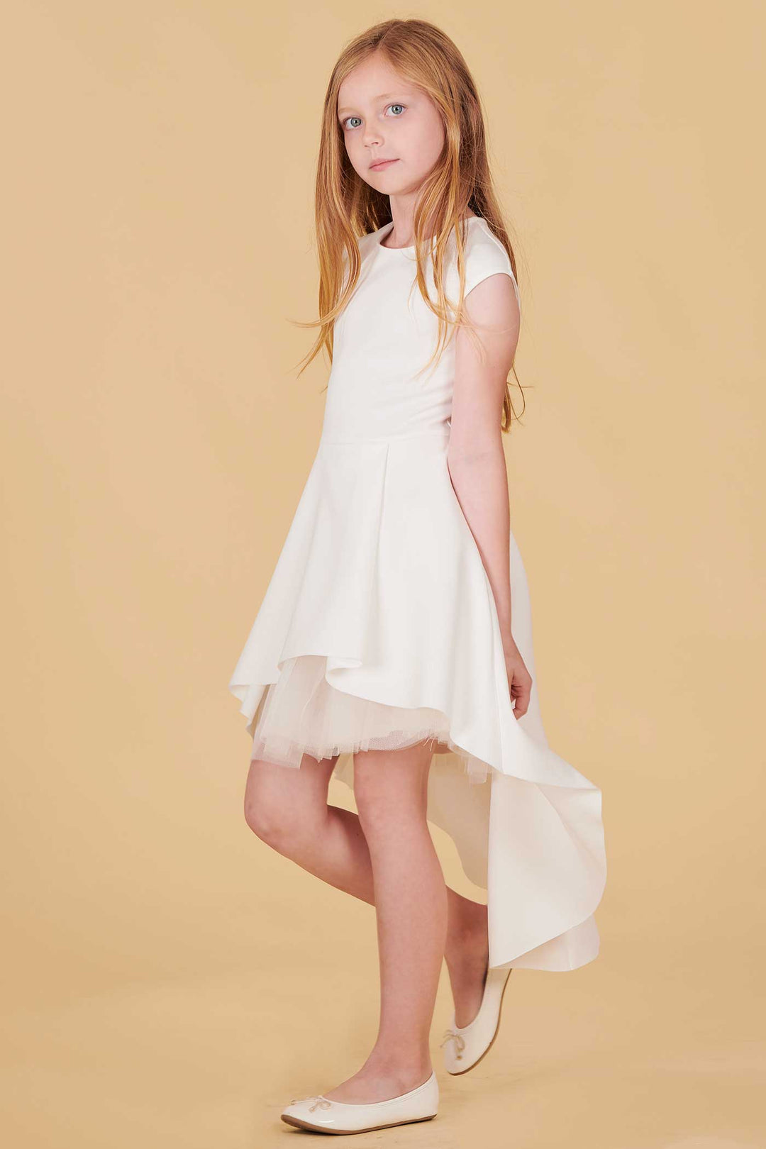 Truly Me big girls cap sleeve high low party dress