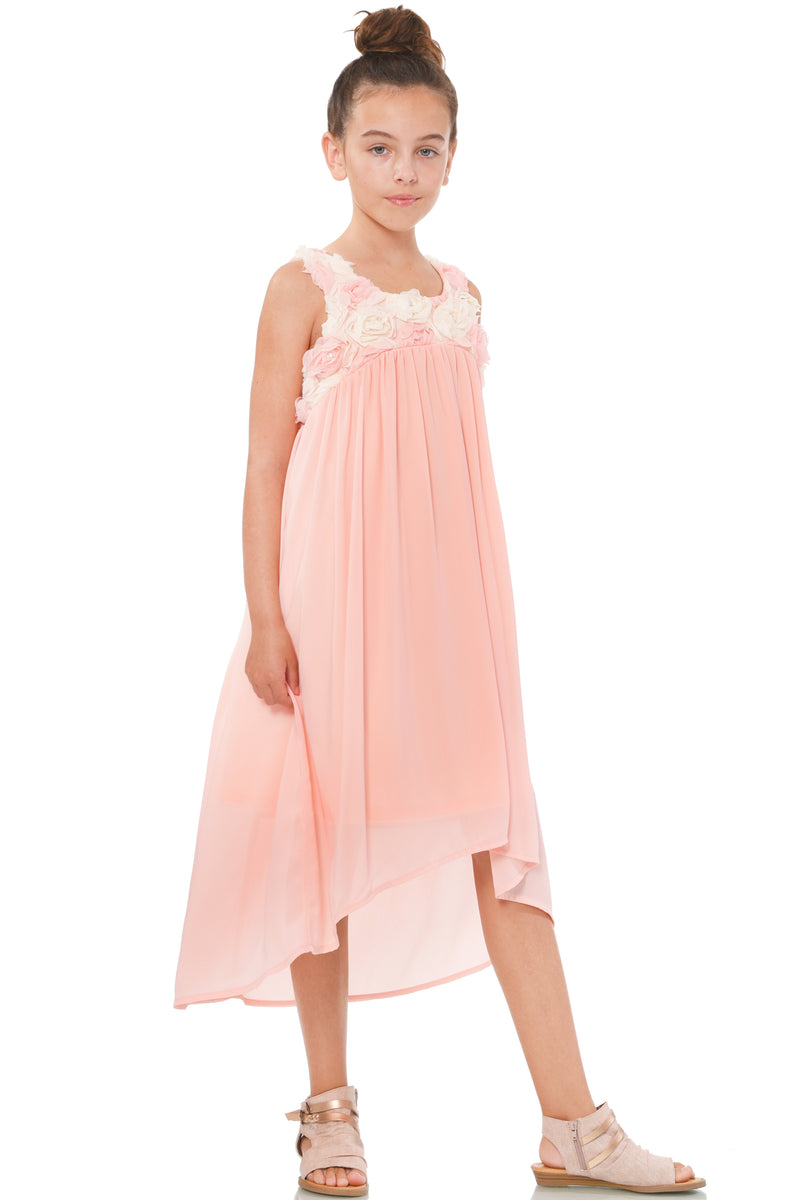 Truly Me Big Girls High Low Chiffon Doll Dress