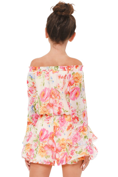 Truly Me Big Girls Floral Off The Shoulder Romper