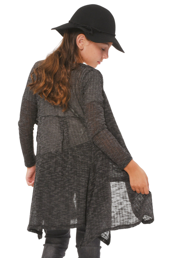 Truly Me Big Girls Lightweight Waterfall Cardigan Truly Me Big Girls Lightweight Waterfall Cardigan Big Girls Lightweight Waterfall Cardigan Gorgeous asymmetric cascading waterfall style silhouette Full, long sleeves Knee length Includes pockets Lightweight sweater knit fabrication Imported