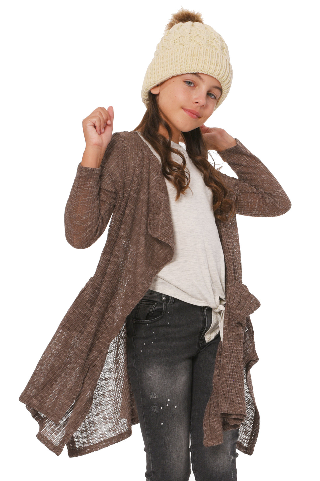 Big Girls Big Girls Lightweight Waterfall Cardigan