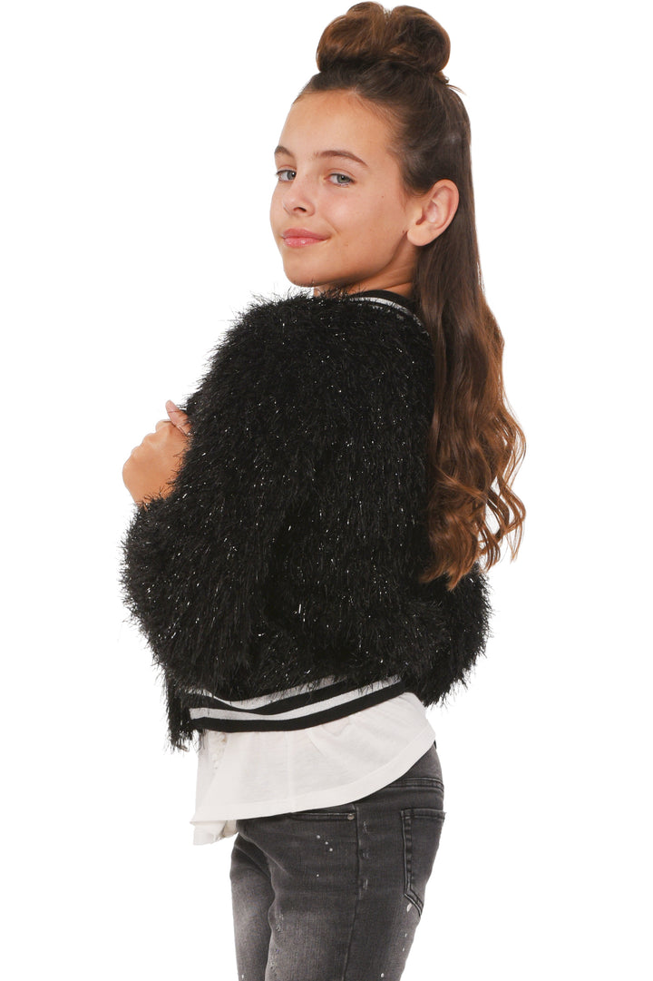 Truly Me Big Girls Faux Fur Bomber Jacket