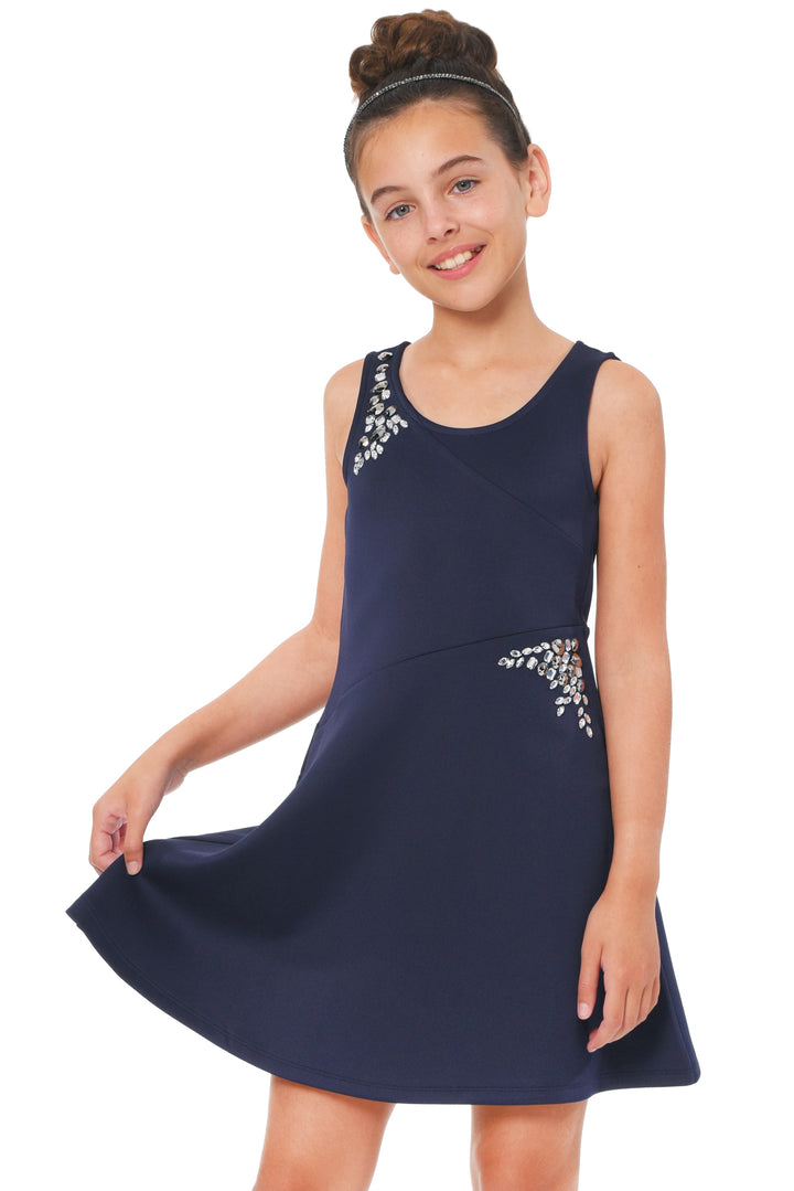 Big Girls Asymmetrical Cut Skater Dress