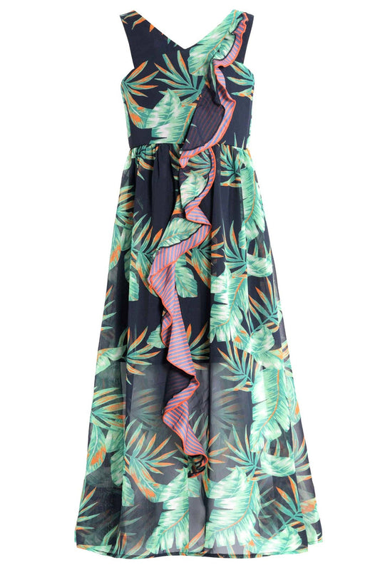 Tropical Print Maxi Dress