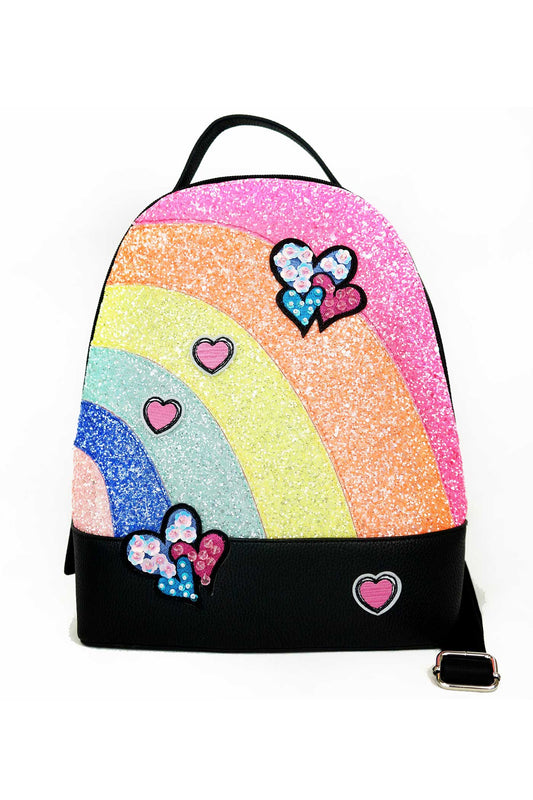 girls patch glitter rainbow mini backpack Kids with Patches, Back to School The ultimate backpack for kids Girls Clothing | Summer Rainbow