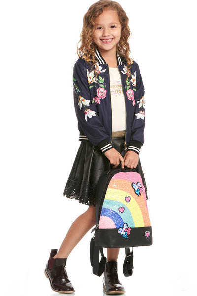 Hannah Banana Girls Glitter Rainbow Backpack