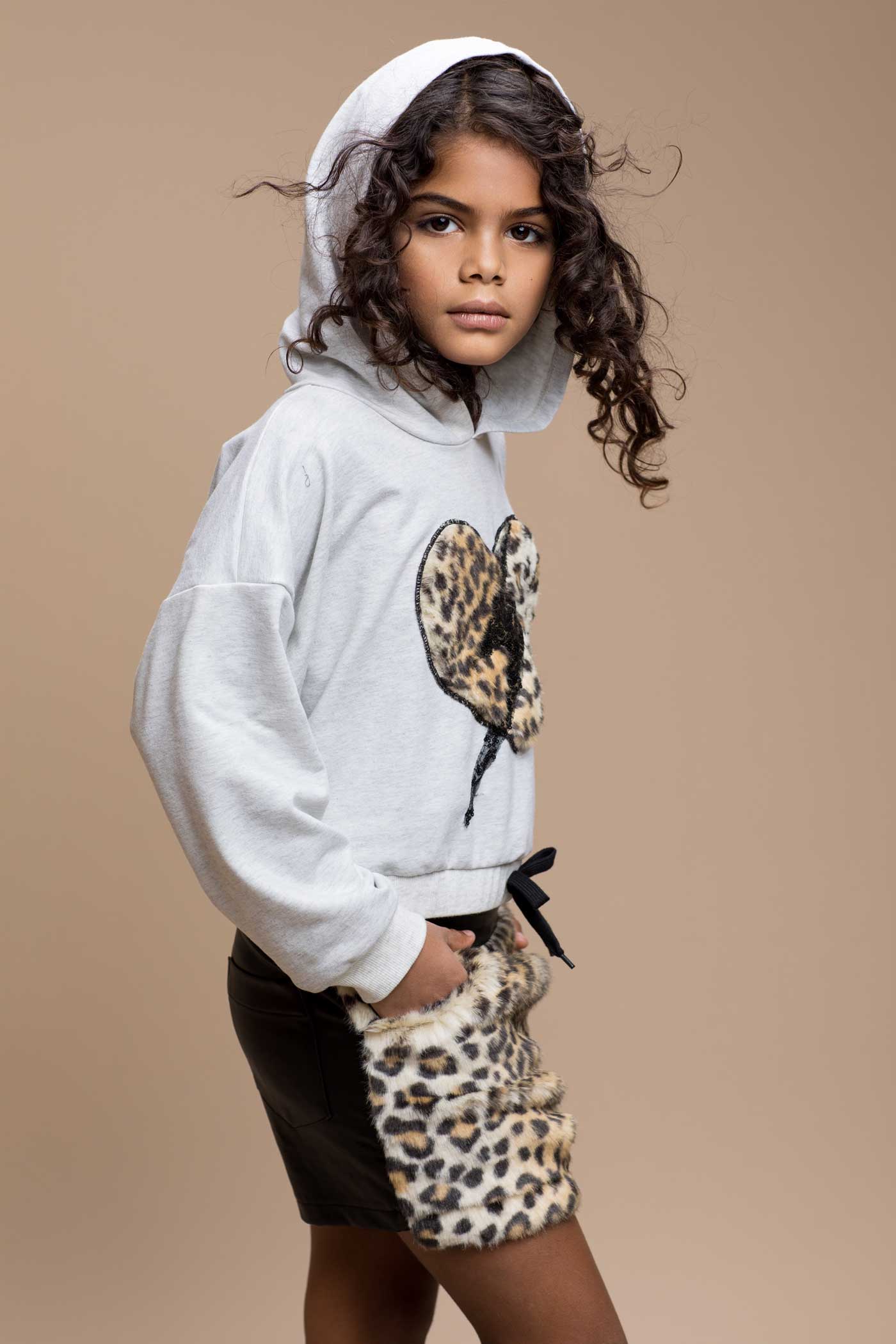 Hannah Banana Little Girl's Faux Fur Leopard Pleather Shorts